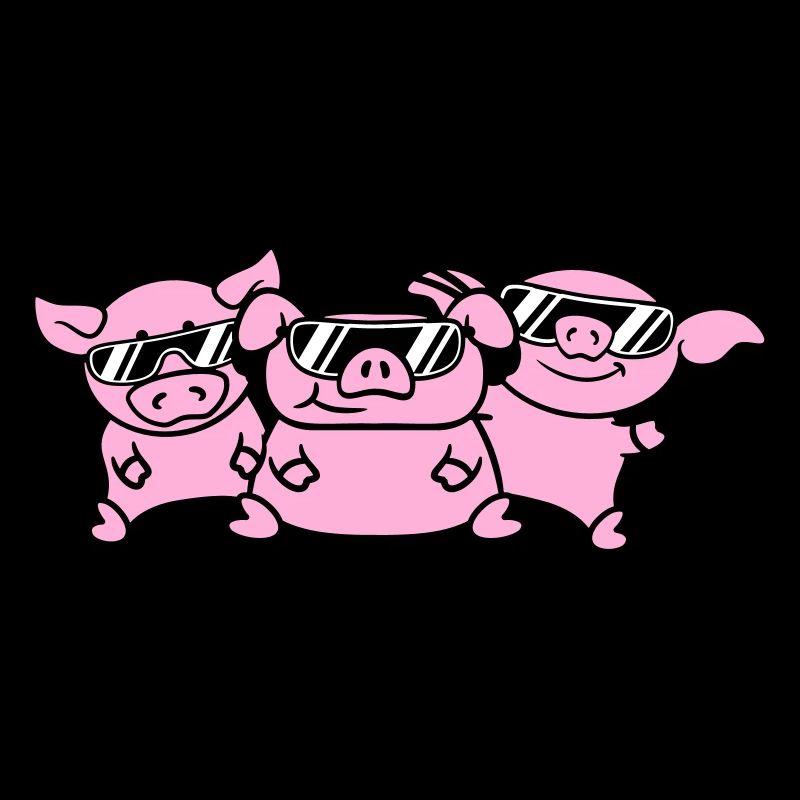 3 DJ Party Pigs Équipe Trois amis Équipe de fête