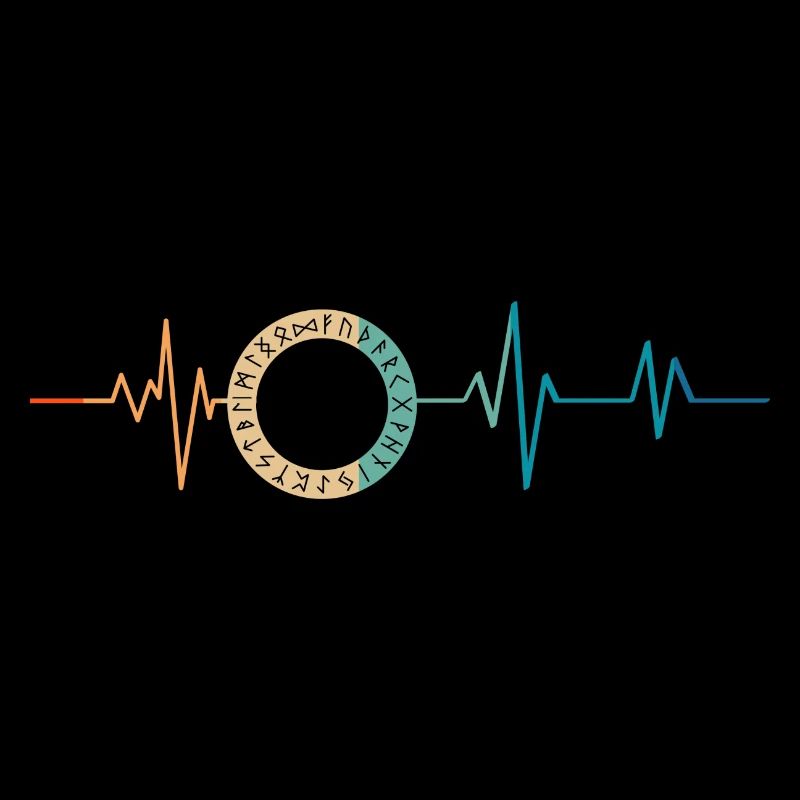 Retro Heartbeat Runisches Alphabet