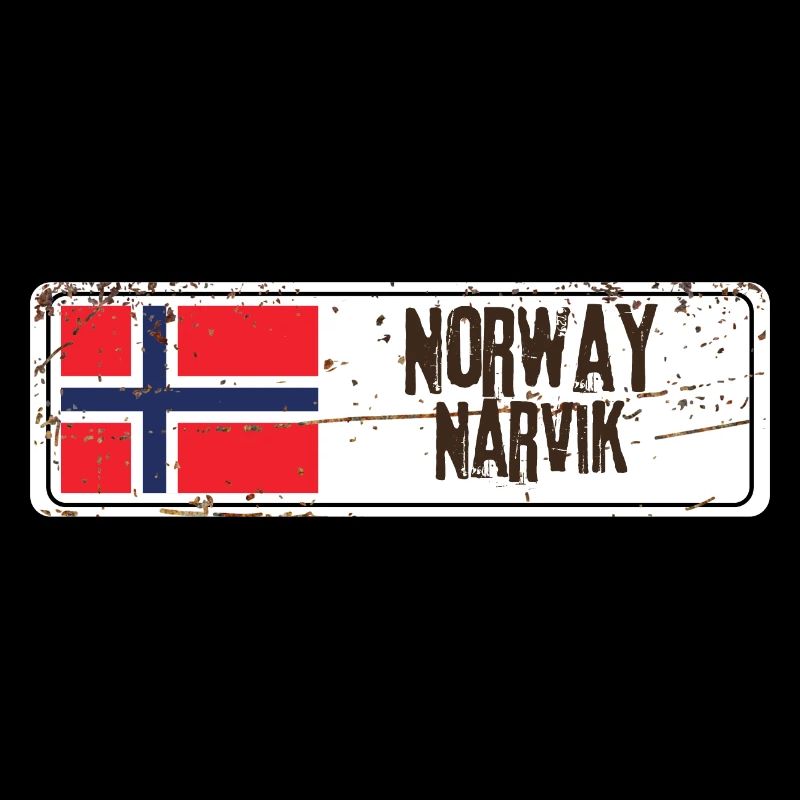 Narvik Norvège Drapeau