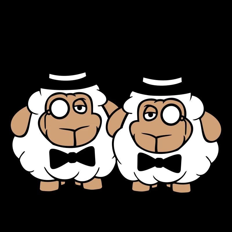 2 Sheep Men's Gentlemen Top Hat Monocle Sir