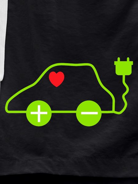 Green E-Car Heart Design