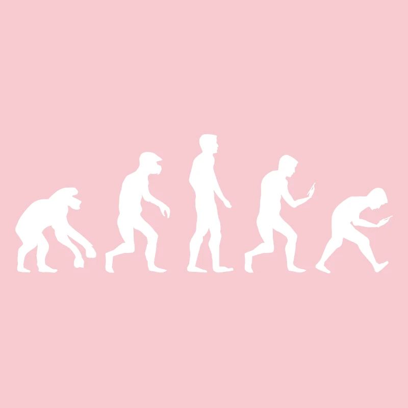 Logo drôle de dépendance au téléphone portable de smartphone d’évolution