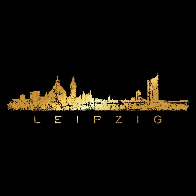 Leipzig skyline (vintage / golden yellow) Leipzig