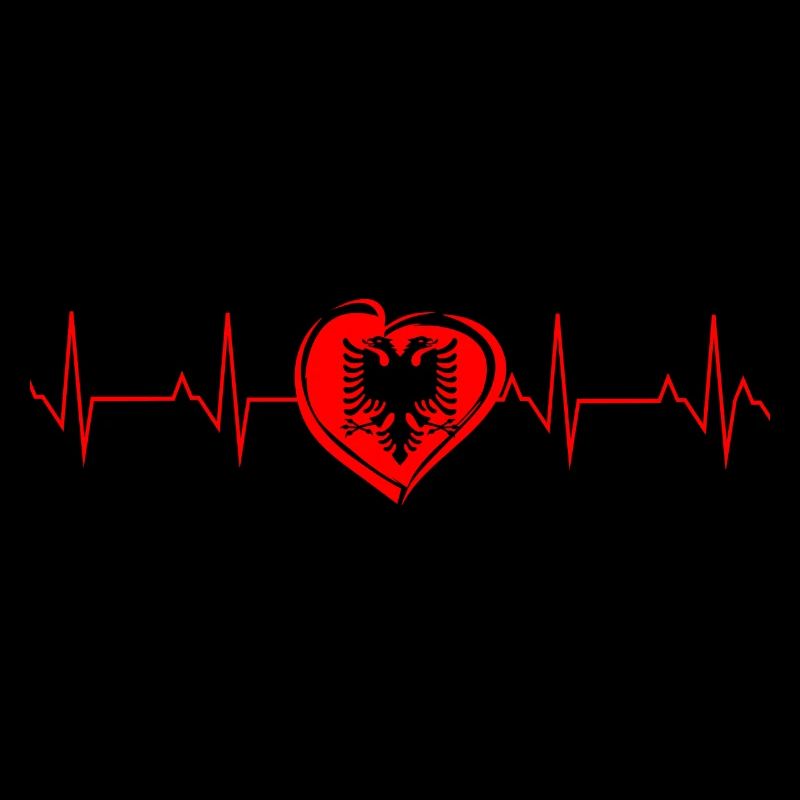 Albanien Herz EKG Herschlag Herzfrequenz Geschenk