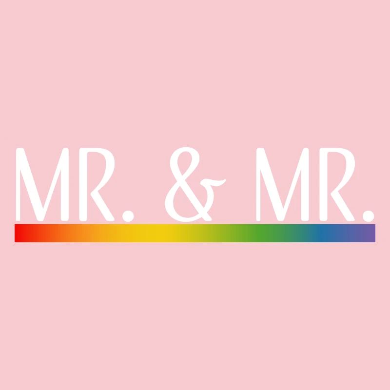 Rainbow stripes Mr and Mr white