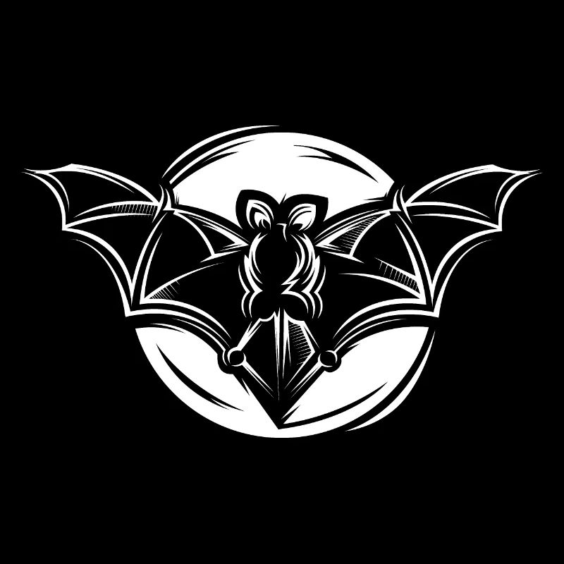 Symbole de chauve-souris Illustration de la lune Icône graphique