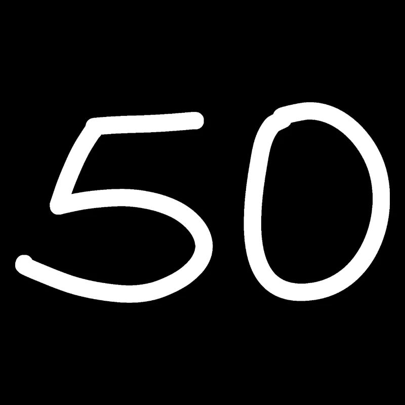 50e anniversaire cinquante numéro blanc