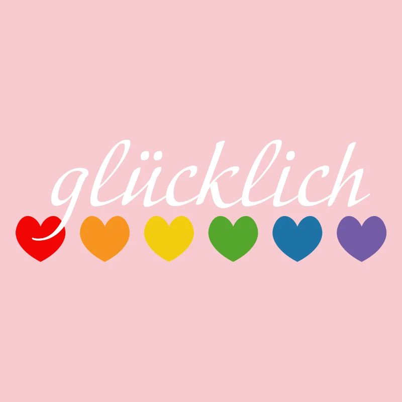 Regenbogenherzchen gluecklich weiss