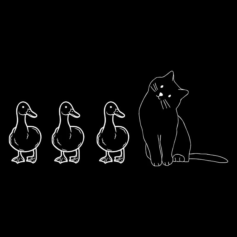 Animaux mignons canards et chat