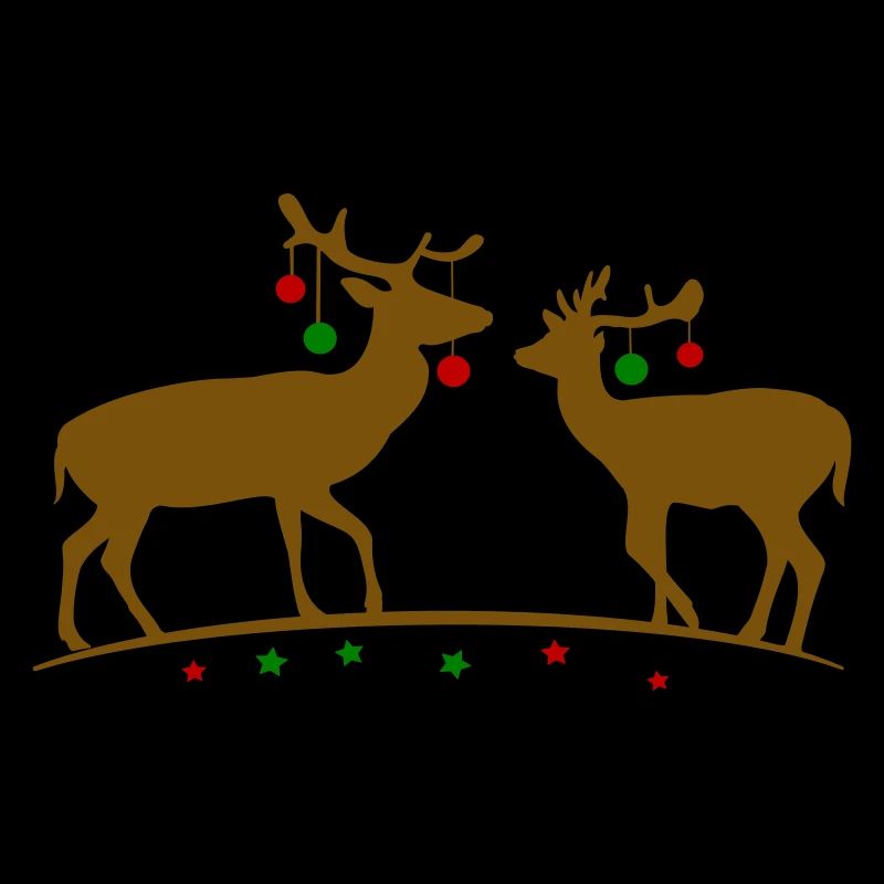 Hirsche mit Weihnachtskugeln
