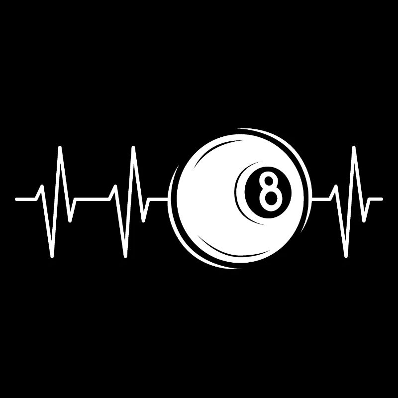 Heartbeat Billard Pool 8 Ball Ball Pulse Symbole