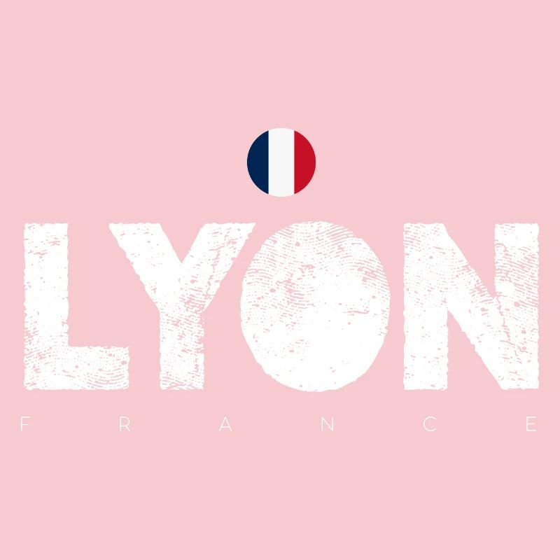 Texte en gras de Lyon avec drapeau français