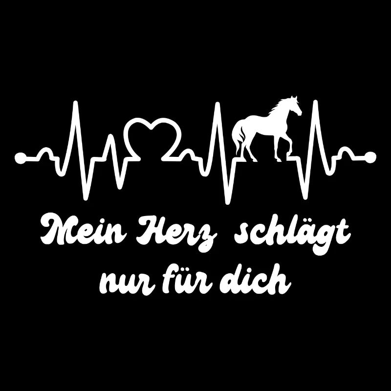 Herzschlag Pferd EKG Puls - Geschenk Pferdeliebe