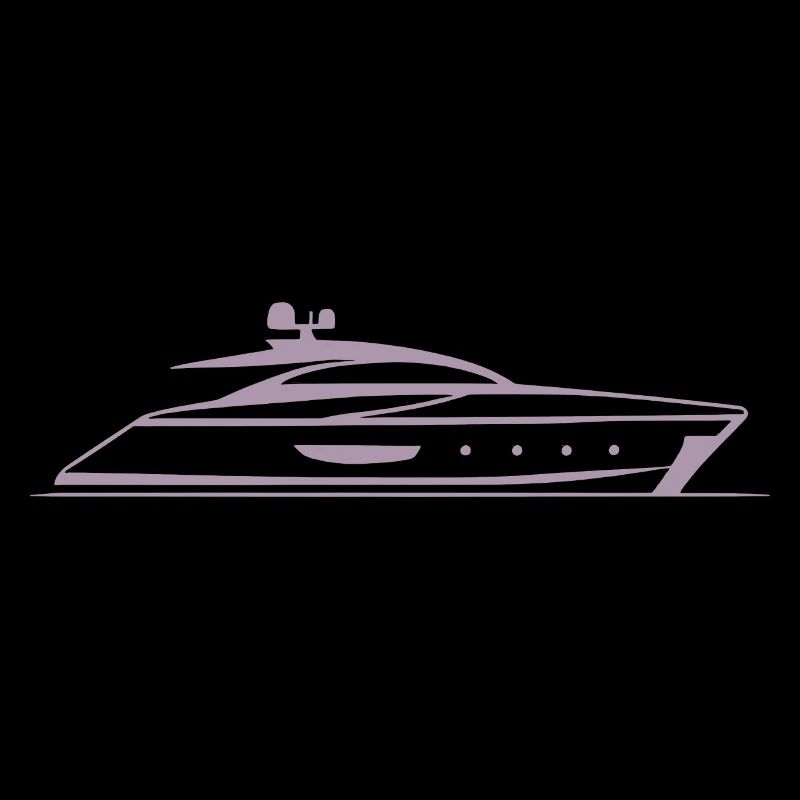 Motorboat Yacht Silhouette Minimal Design