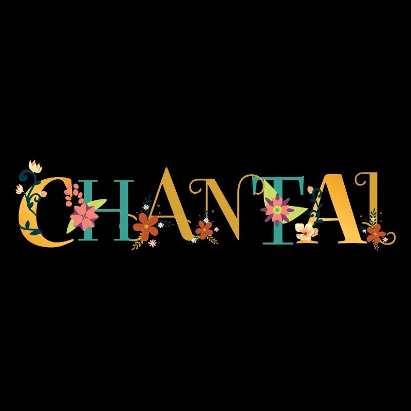 CHANTAL Nom Art avec fleurs brodées