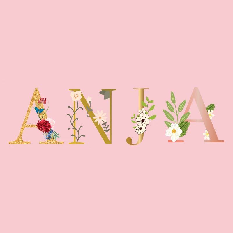 ANJA Nom décoré de fleurs
