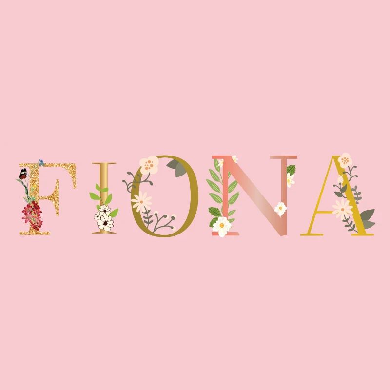 Le nom de FIONA décoré de fleurs
