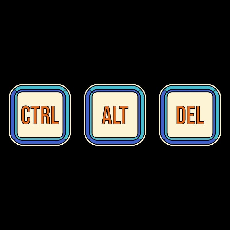 Retro Keyboard Tasten CTRL ALT DEL
