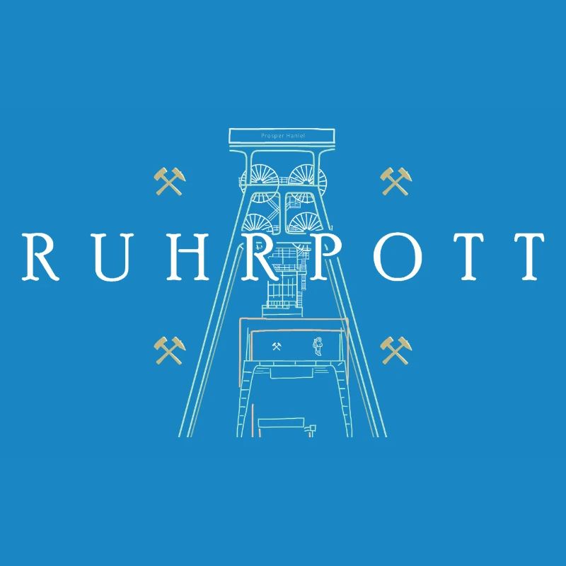 Ruhrpott, dessin à la main de la tour de la mine Prosper-Haniel