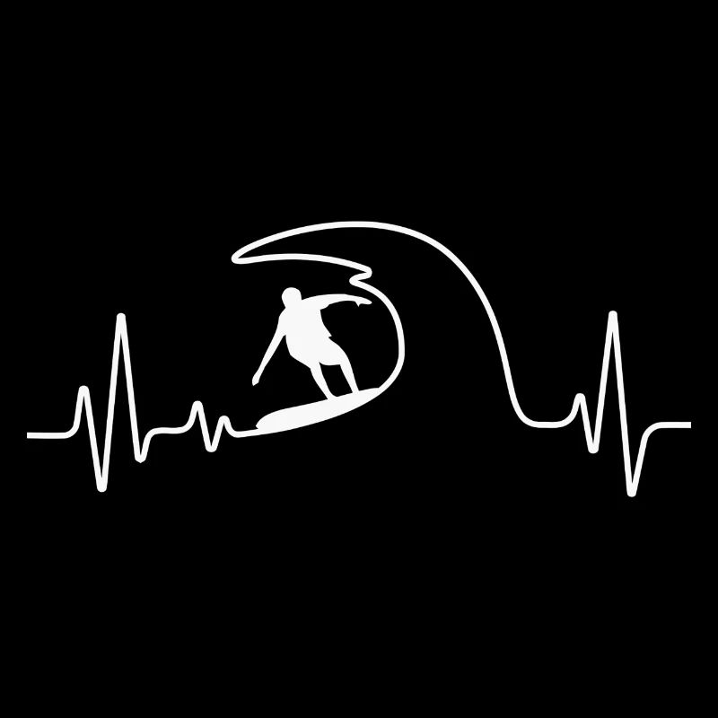 Conception de battement de cœur de vague de surf