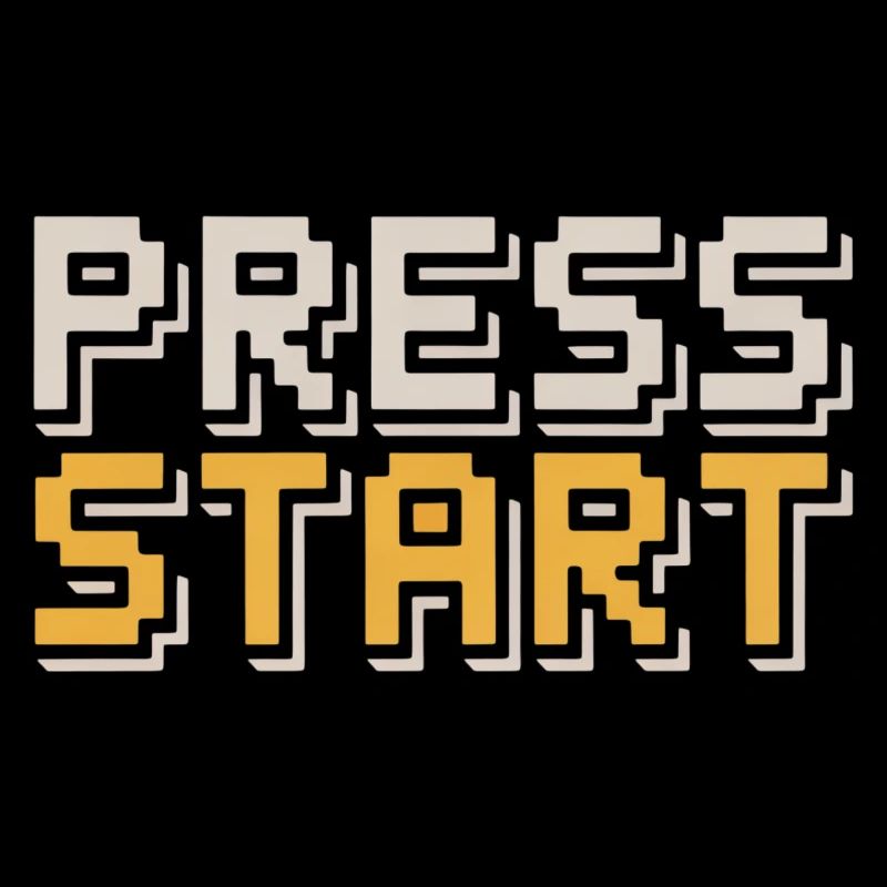Press Start Retro Gamer Pixel Look Arcade