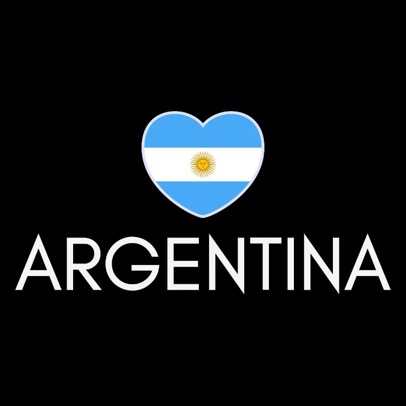 Cœur avec le drapeau argentin, j’aime l’Argentine