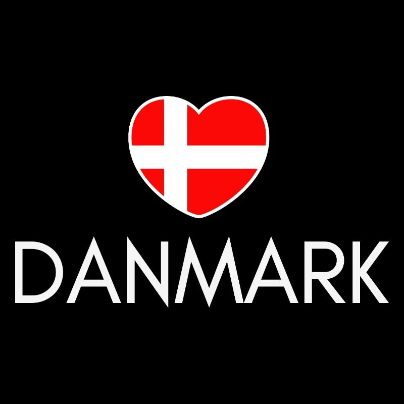 Cœur avec le drapeau du Danemark, j’aime le Danemark