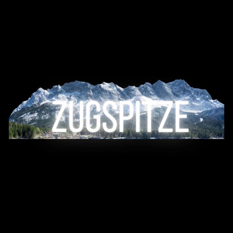Zugspitze - Design with lettering & mountain shilouette