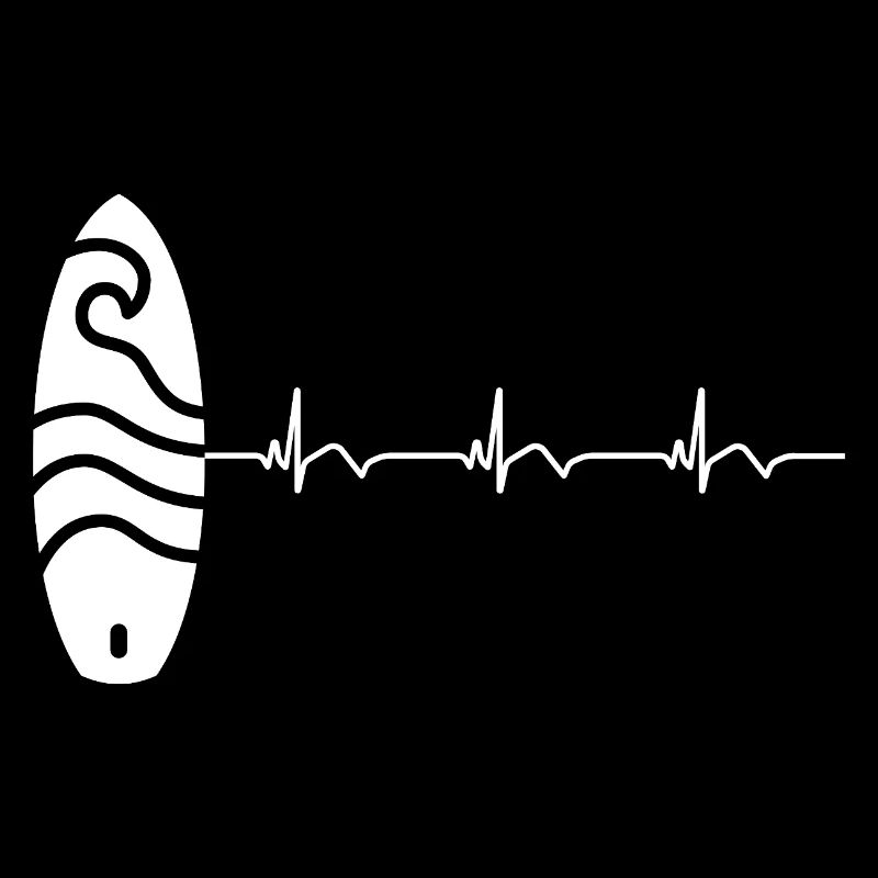 Surfboard Surfboard Surfer ECG Heartbeat