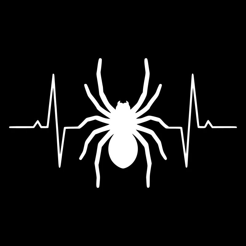 Spider Heartbeat ECG Terrarium Vector