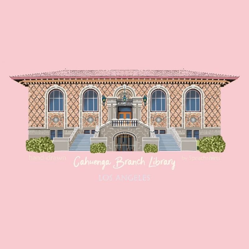 Los Angeles, Hand Drawing Cahuenga Library,