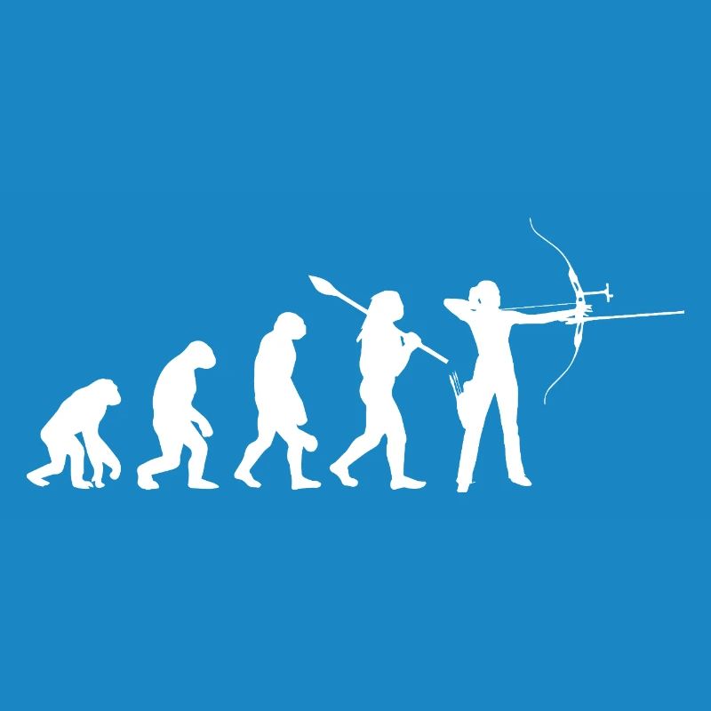 Evolution der Bogenschießfrau Bogenjägerin Sportgeschenk