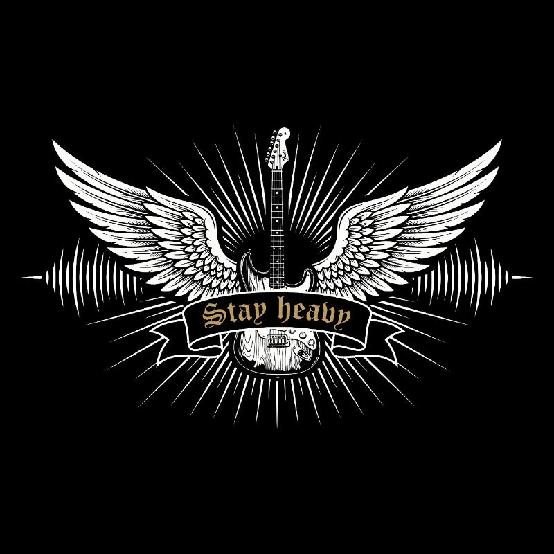 Guitare Stay Heavy – Conception de piano à queue Rock & Metal