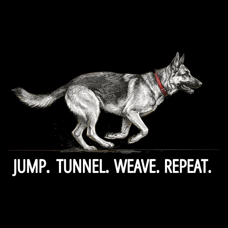 Agility Schäferhund Jump Tunnel Repeat