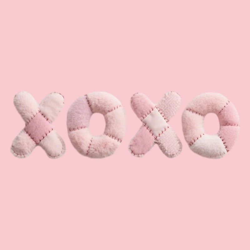 XOXO Design Pink en peluche patchwork