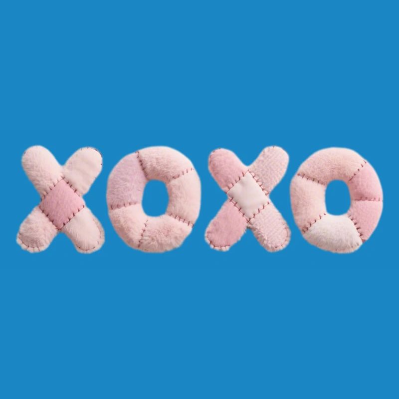 Plüsch Patchwork XOXO Design Pink