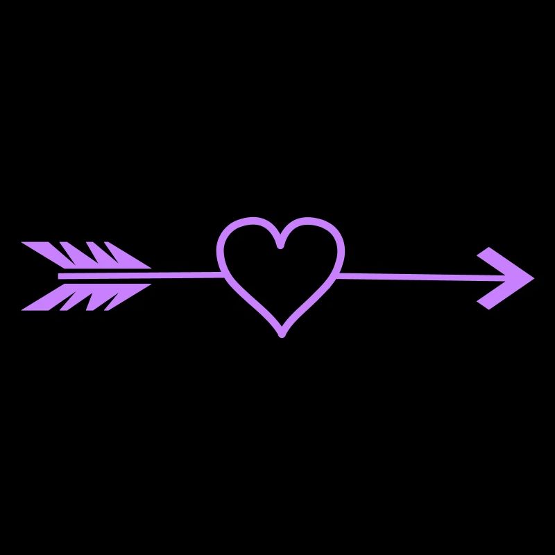 Flèche Cœur en Violet