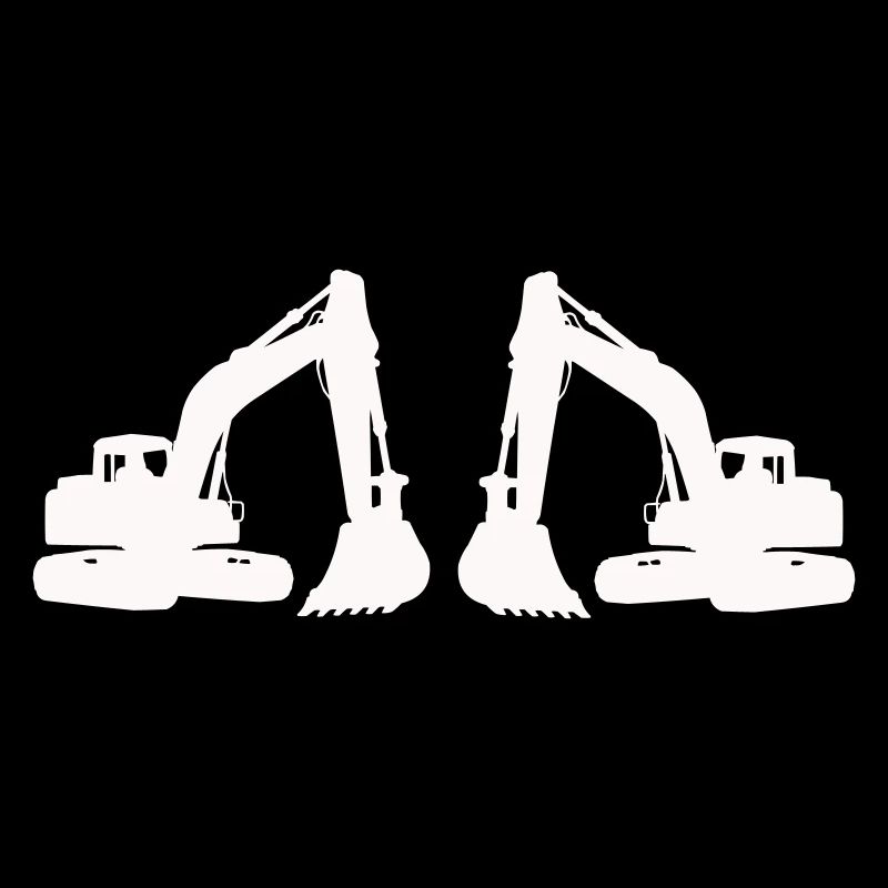Silhouette de double excavatrice