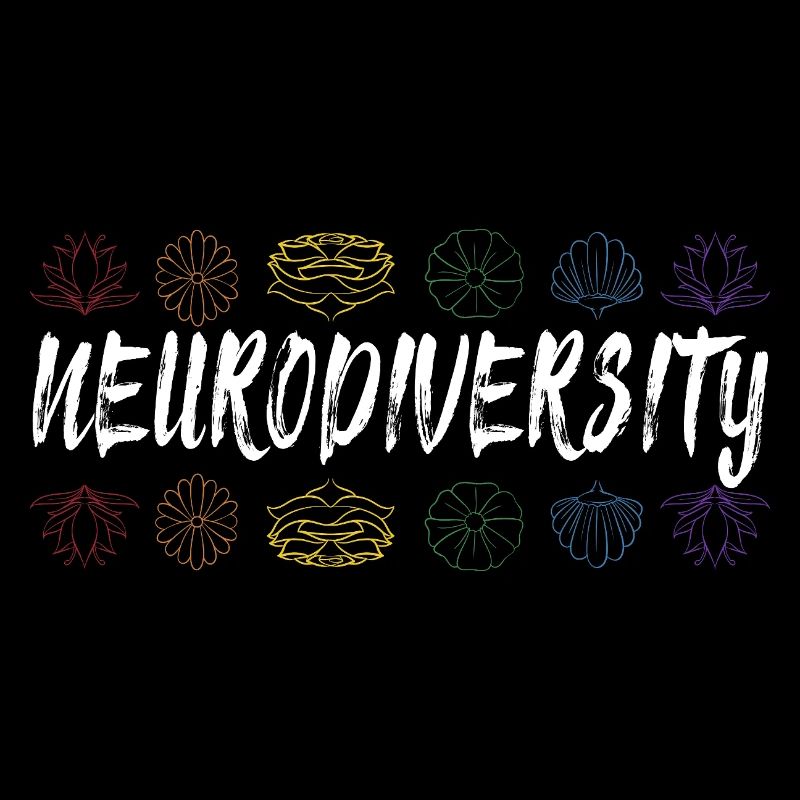 Neurodiversité Typographie florale arc-en-ciel