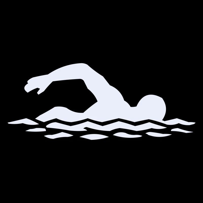 Schwimmer Silhouette im Wasser