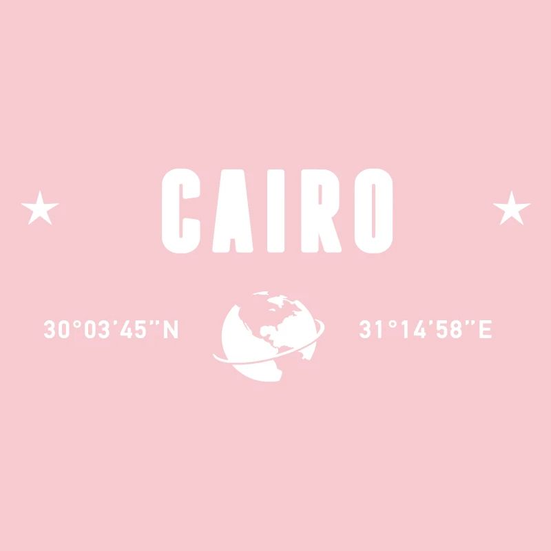Le Caire, Égypte, coordonnées : planète Terre blanche
