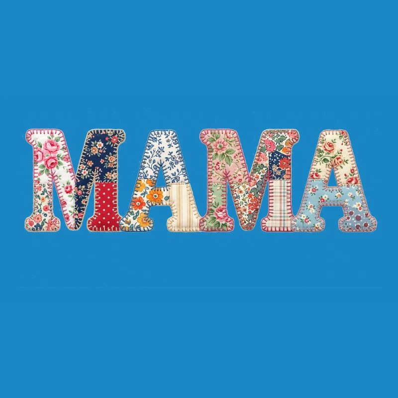 Mama Patchwork Blumen Vintage Muttertag Design