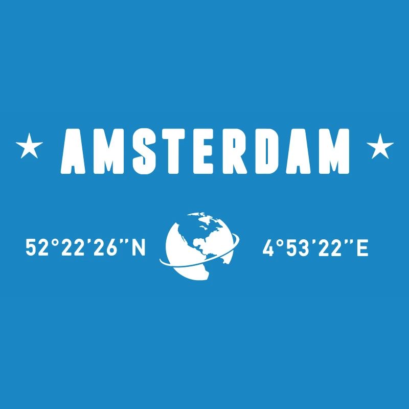 Amsterdam Netherlands Coordinates Gps Globe White
