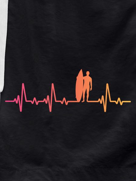 Surf Sunset Heartbeat Surfer Geschenk