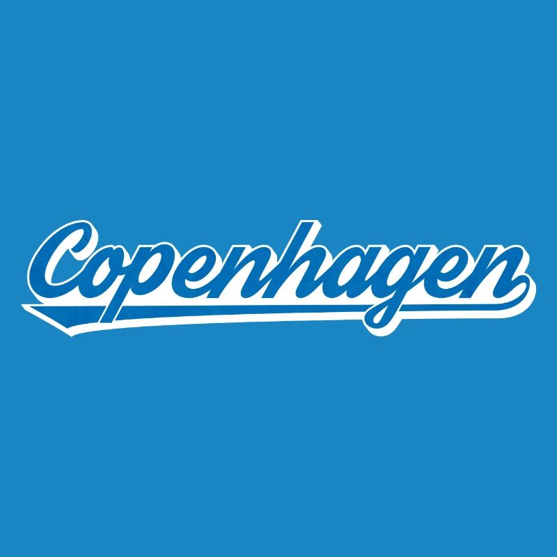 Lettrage de Copenhague Graphique bleu-blanc