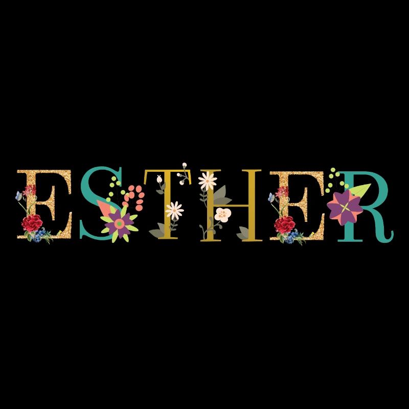ESTHER name decorated with flowers
