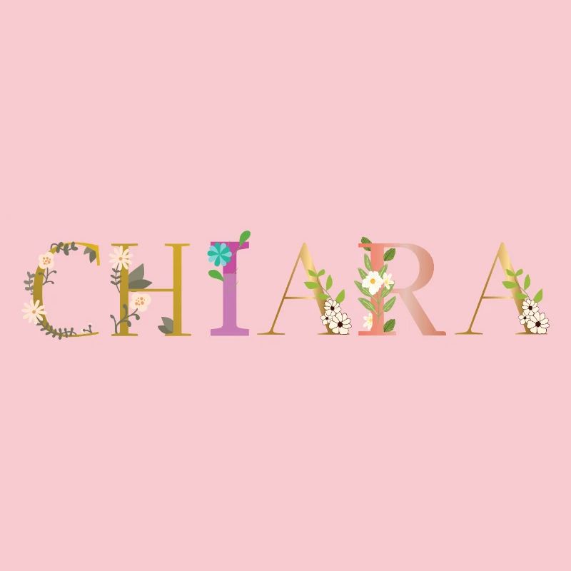 Le nom de CHIARA est orné de fleurs