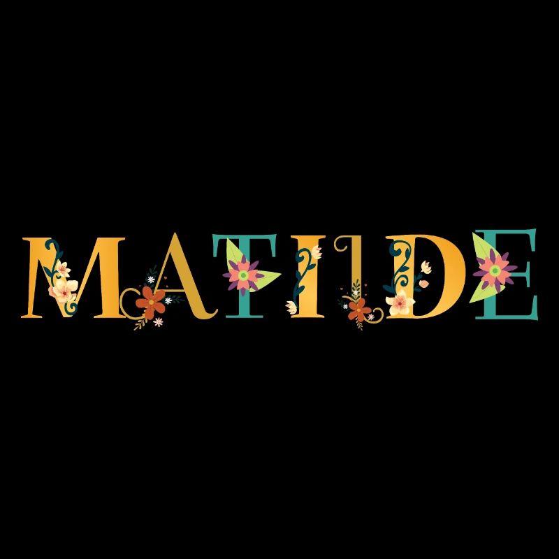 MATILDE Nom Art avec fleurs brodées