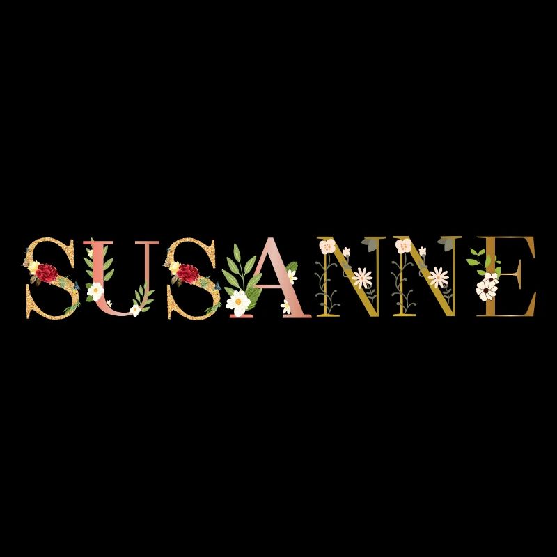 Le nom de SUSANNE est décoré de fleurs
