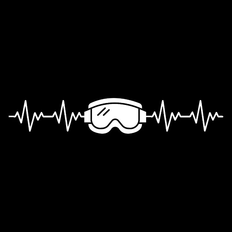 Ski goggles skiers skiing ECG heartbeat